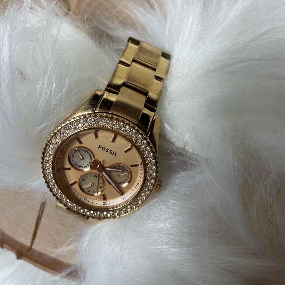 Fossil Stella Glitz Rose Gold Multi Function  Watch - Picture 2 of 12